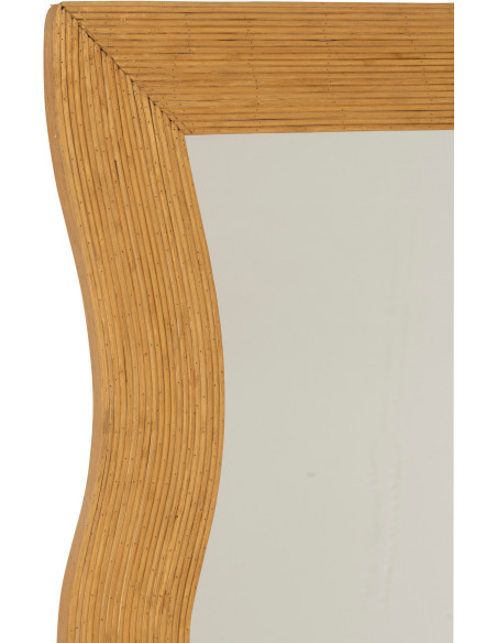Miroir mural design contemporain Organique 67x175 Bambou Naturel Oréva 
