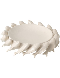Grand Bol déco bord de mer Poisson Rond Céramique Blanc crème Aqualis 