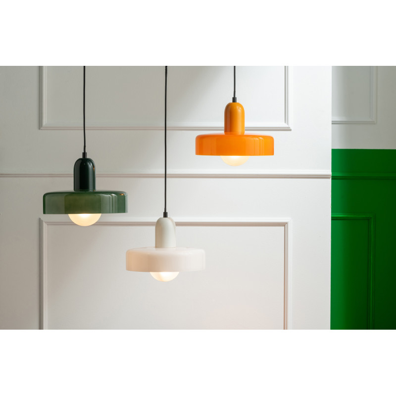 Suspension design Pop D 25 cm Verre Orange Lumio 