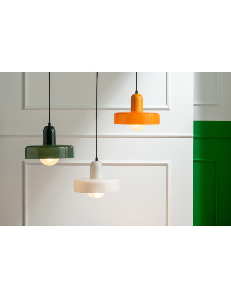Suspension design Pop D 25 cm Verre Orange Lumio 