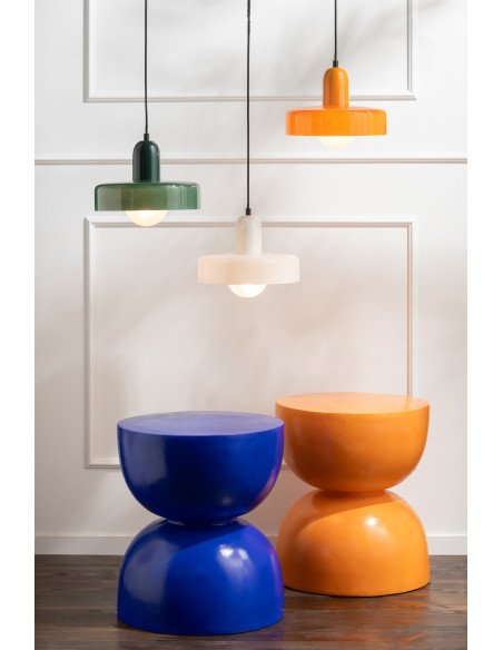 Suspension design Pop D 25 cm Verre Blanc Lumio 