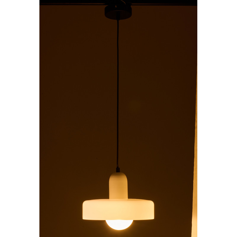 Suspension design Pop D 25 cm Verre Blanc Lumio 