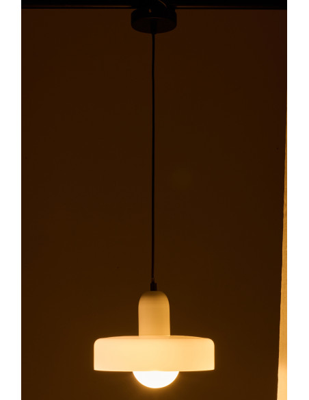 Suspension design Pop D 25 cm Verre Blanc Lumio 