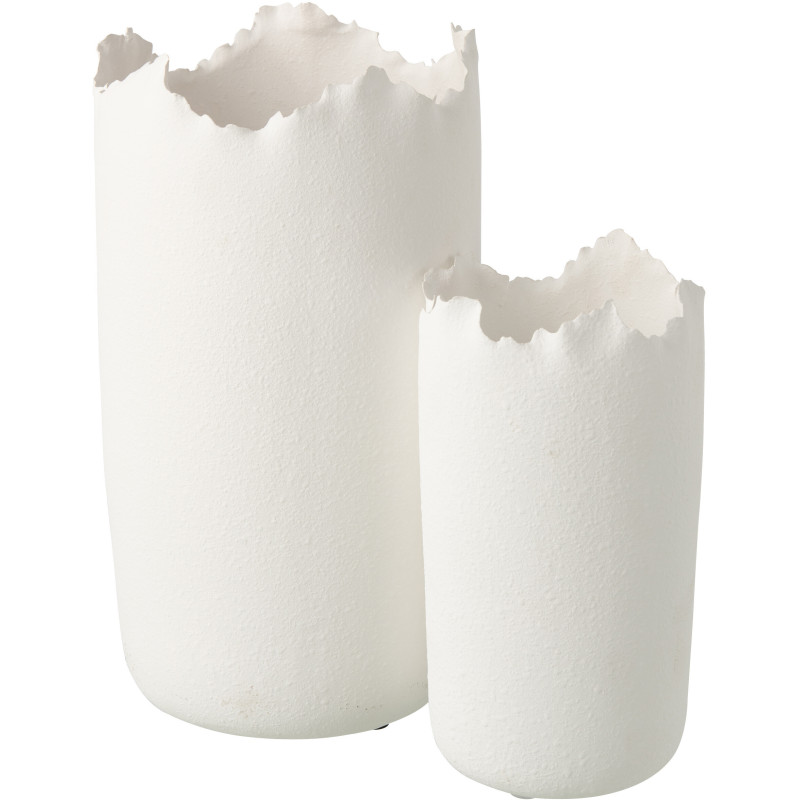 Vase design irrégulier Organique Argile Blanc Calcis 