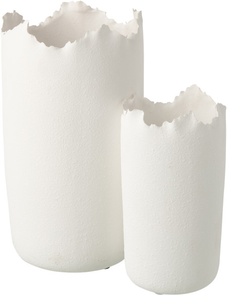 Vase design irrégulier Organique Argile Blanc Calcis 