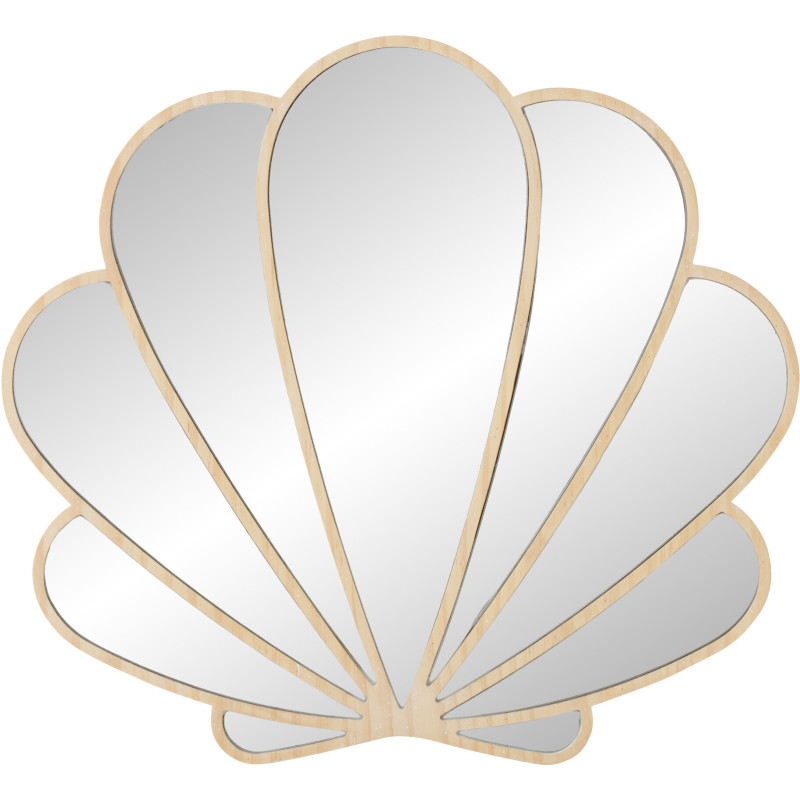 Miroir mural bord de mer Coquillage 50x46 Bois MDF Naturel Shell 