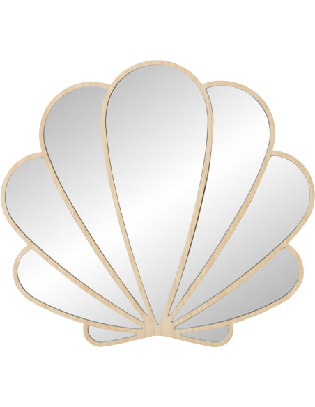 Miroir mural bord de mer Coquillage 50x46 Bois MDF Naturel Shell 