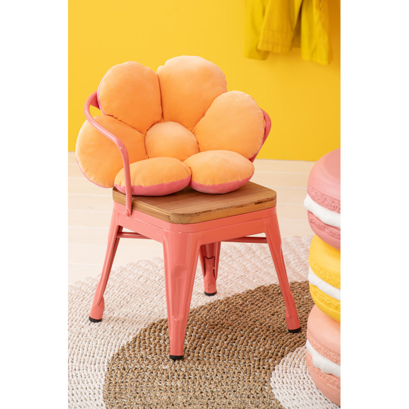 Chaise pour enfant design industriel Métal Rose foncé Contreplaqué Naturel Evi 