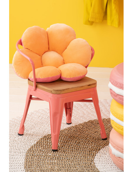 Chaise pour enfant design industriel Métal Rose foncé Contreplaqué Naturel Evi 