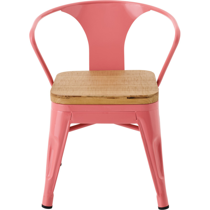 Chaise pour enfant design industriel Métal Rose foncé Contreplaqué Naturel Evi 