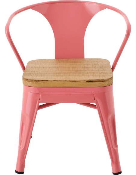 Chaise pour enfant design industriel Métal Rose foncé Contreplaqué Naturel Evi 