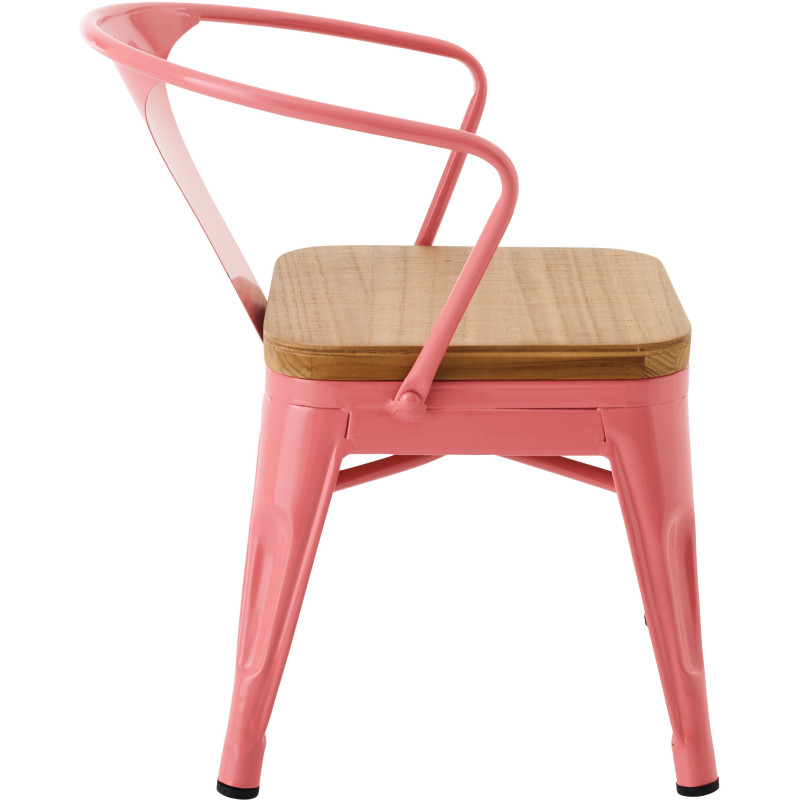 Chaise pour enfant design industriel Métal Rose foncé Contreplaqué Naturel Evi 