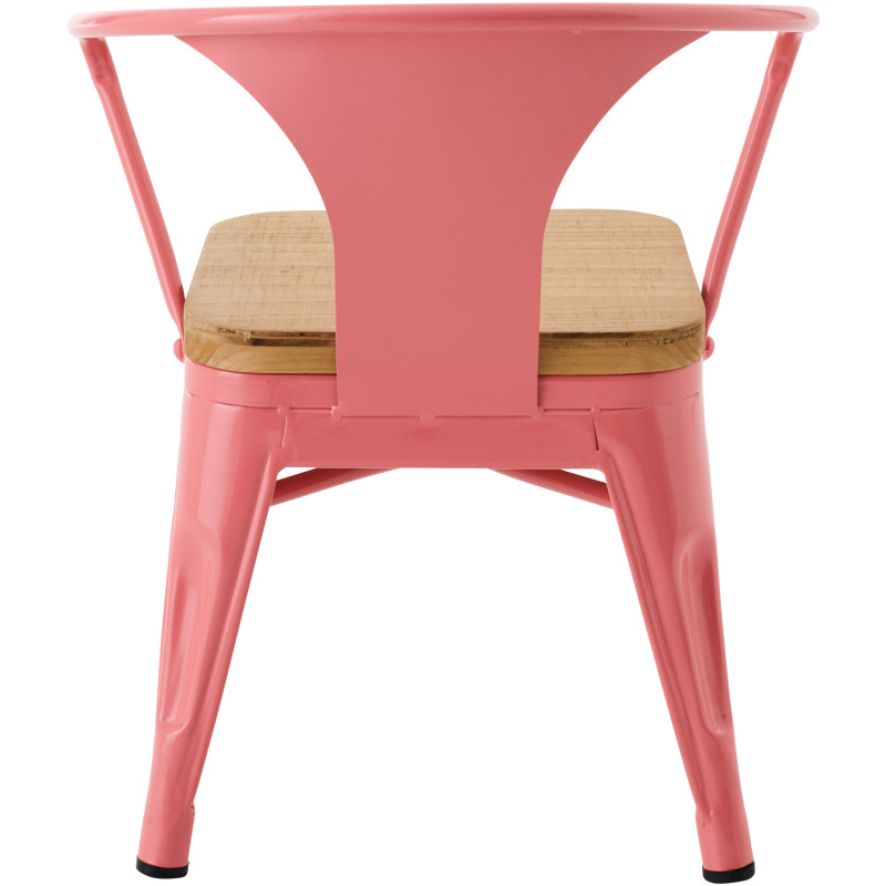 Chaise pour enfant design industriel Métal Rose foncé Contreplaqué Naturel Evi 