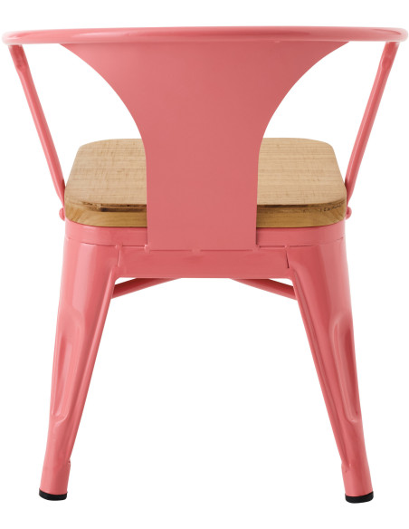 Chaise pour enfant design industriel Métal Rose foncé Contreplaqué Naturel Evi 