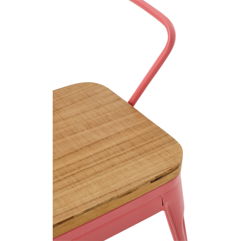 Chaise pour enfant design industriel Métal Rose foncé Contreplaqué Naturel Evi 