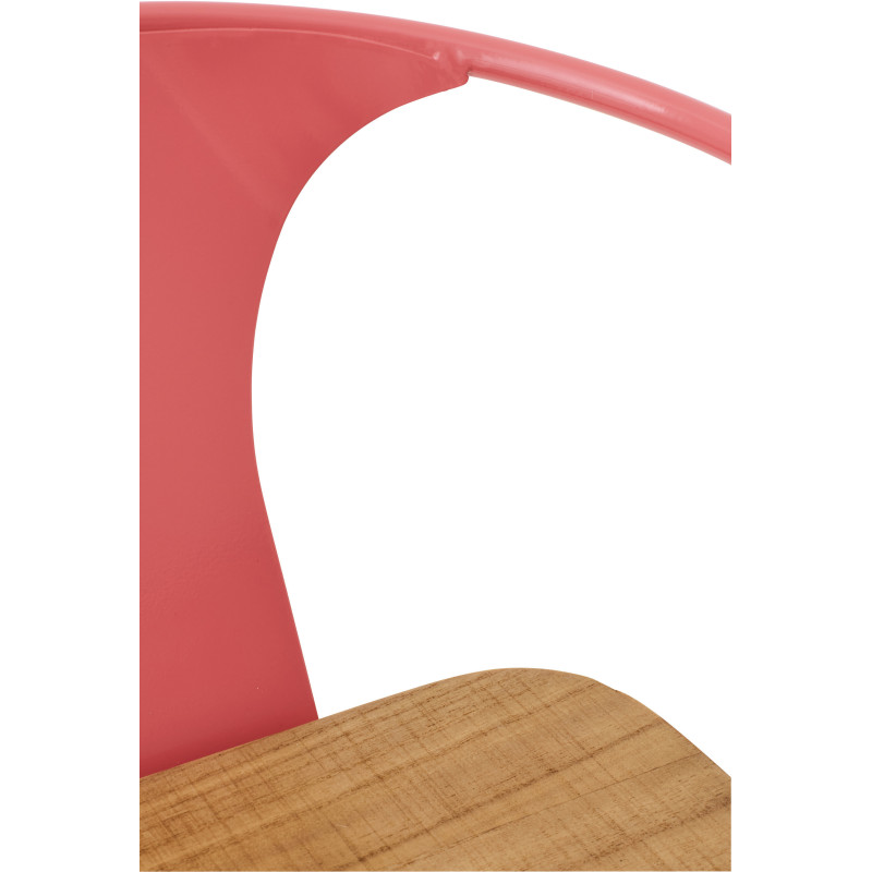 Chaise pour enfant design industriel Métal Rose foncé Contreplaqué Naturel Evi 