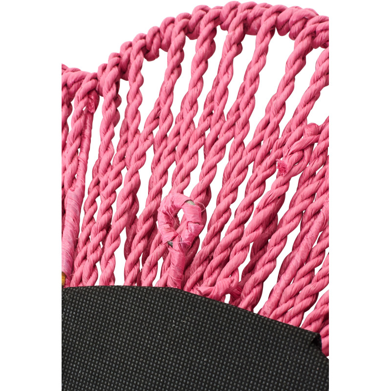 Miroir mural bohème Fleur 50x50 Raphia Rose foncé Tressé Rivana 