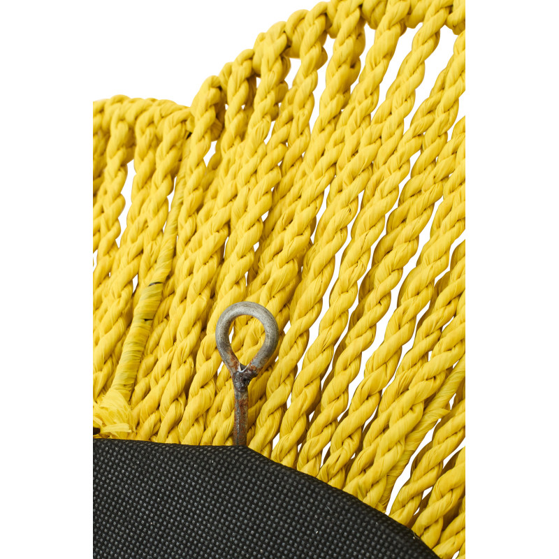 Miroir mural bohème Fleur 50x50 Raphia Jaune Tressé Rivana 