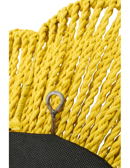 Miroir mural bohème Fleur 50x50 Raphia Jaune Tressé Rivana 