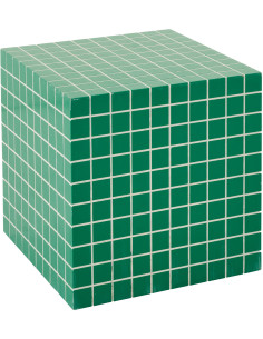 Table d'appoint design bord de mer Carrée 34 cm Bois MDF Blanc Motif carreaux 