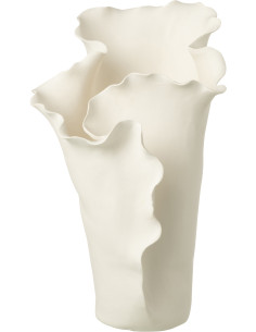 Vase design irrégulier Organique Céramique Blanc Helix 