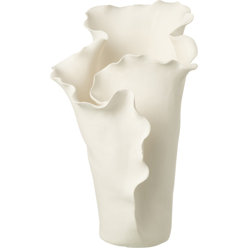 Vase design irrégulier Organique Céramique Blanc Helix 
