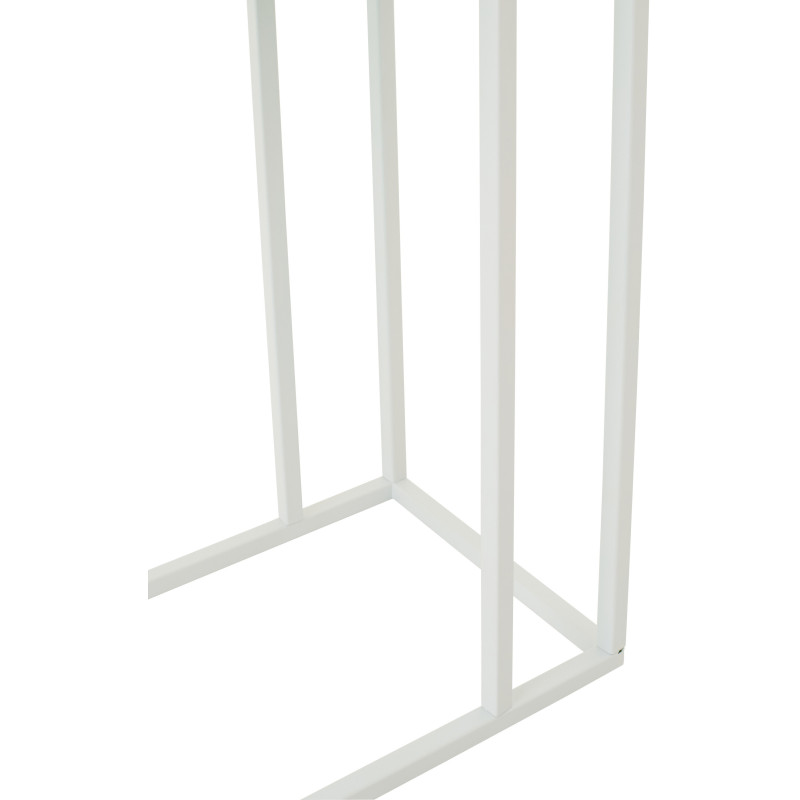 Bout de canapé design bord de mer Rectangulaire 47 cm Métal Bois MDF Vert Blanc Motif carreaux 