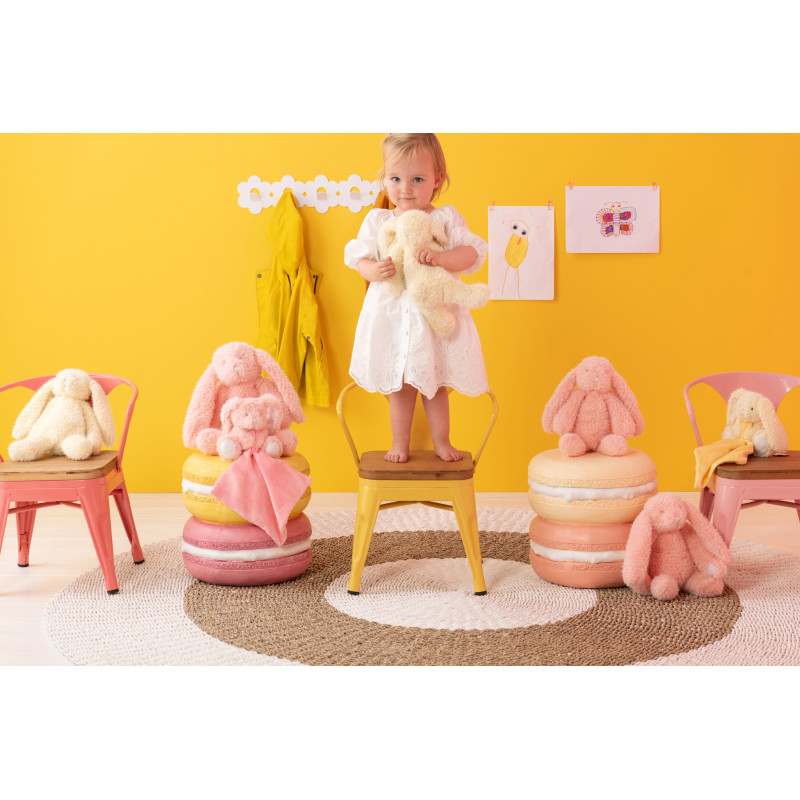 Chaise pour enfant design industriel Métal Jaune Contreplaqué Naturel Evi 