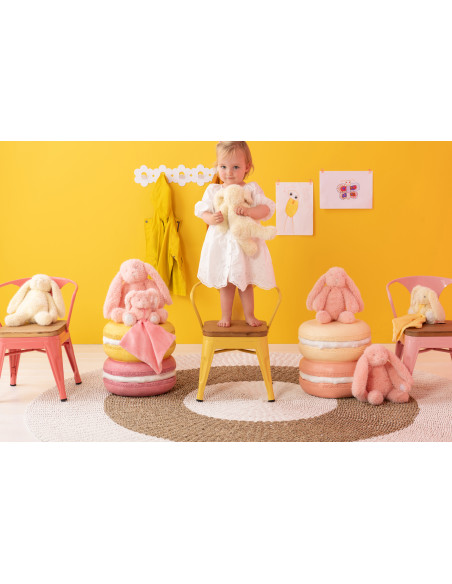 Chaise pour enfant design industriel Métal Jaune Contreplaqué Naturel Evi 