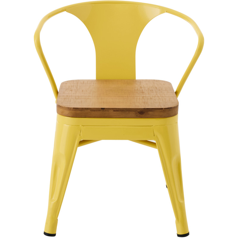 Chaise pour enfant design industriel Métal Jaune Contreplaqué Naturel Evi 