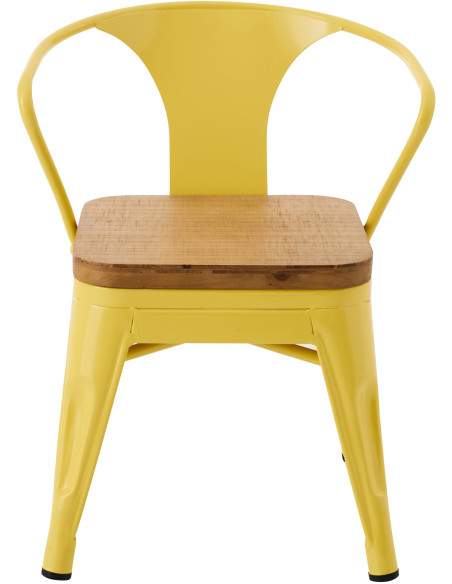 Chaise pour enfant design industriel Métal Jaune Contreplaqué Naturel Evi 