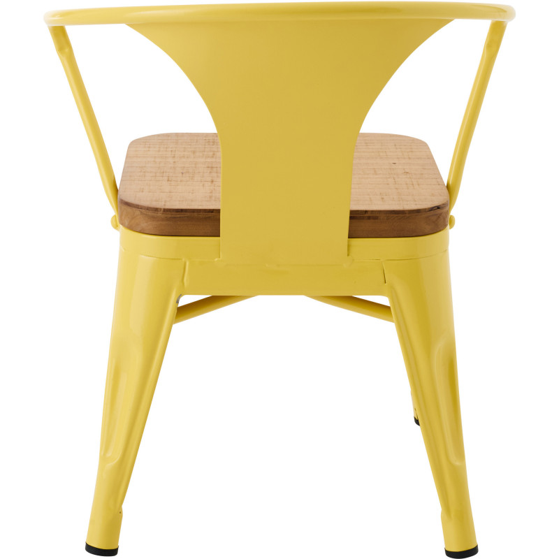 Chaise pour enfant design industriel Métal Jaune Contreplaqué Naturel Evi 