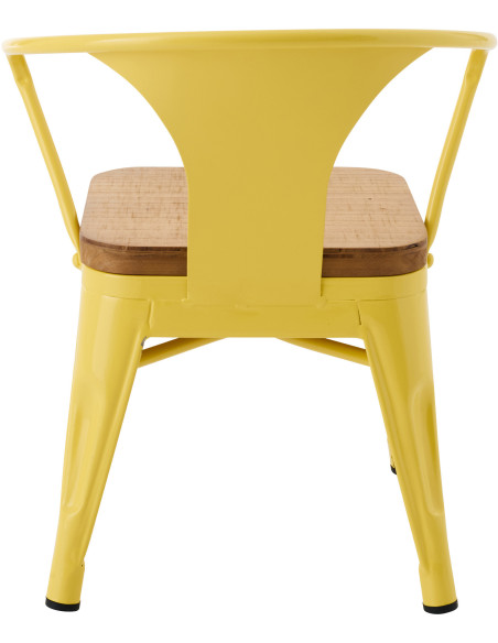 Chaise pour enfant design industriel Métal Jaune Contreplaqué Naturel Evi 