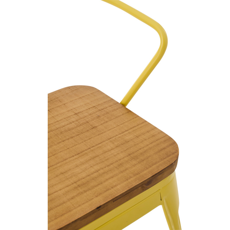 Chaise pour enfant design industriel Métal Jaune Contreplaqué Naturel Evi 