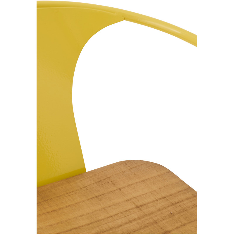 Chaise pour enfant design industriel Métal Jaune Contreplaqué Naturel Evi 