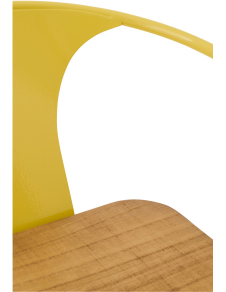Chaise pour enfant design industriel Métal Jaune Contreplaqué Naturel Evi 