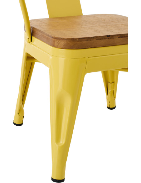 Chaise pour enfant design industriel Métal Jaune Contreplaqué Naturel Evi 