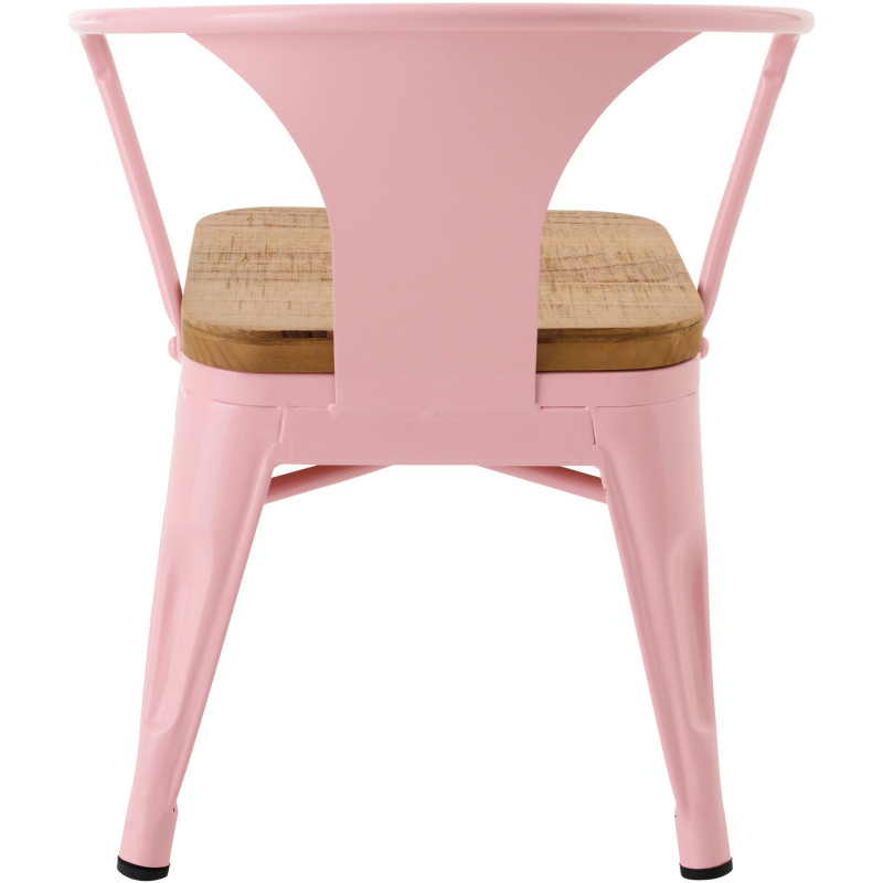Chaise pour enfant design industriel Métal Rose clair Contreplaqué Naturel Evi 