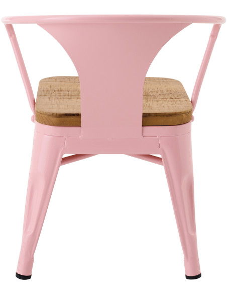 Chaise pour enfant design industriel Métal Rose clair Contreplaqué Naturel Evi 