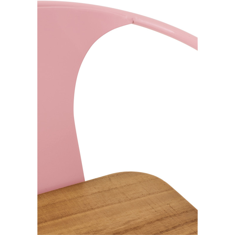 Chaise pour enfant design industriel Métal Rose clair Contreplaqué Naturel Evi 