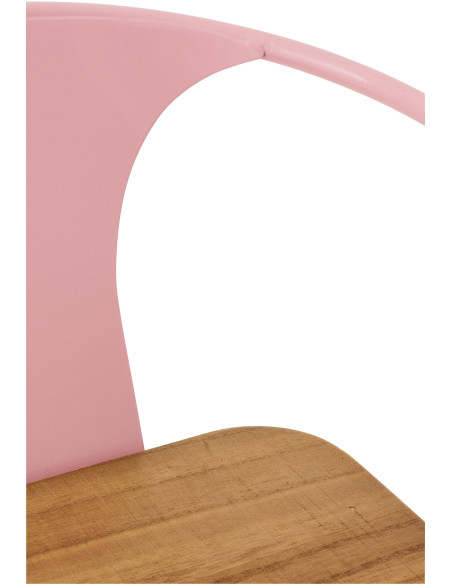 Chaise pour enfant design industriel Métal Rose clair Contreplaqué Naturel Evi 