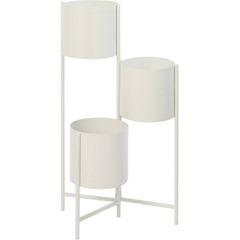 Étagère à plantes design 3 cache-pots Métal Blanc Minéo 