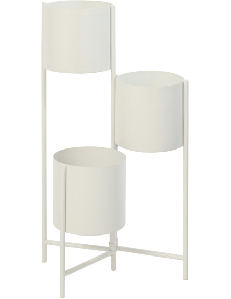 Étagère à plantes design 3 cache-pots Métal Blanc Minéo 
