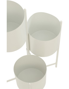 Étagère à plantes design 3 cache-pots Métal Blanc Minéo 