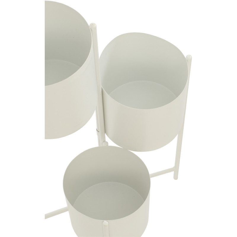 Étagère à plantes design 3 cache-pots Métal Blanc Minéo 
