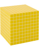 Table d’appoint cube jaune et blanche en MDF à carreaux 34,8 x 34,8 x 35,2 cm Mosaïa