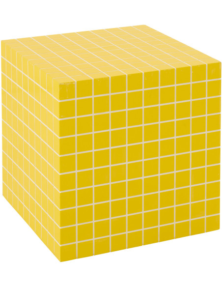 Table d'appoint design bord de mer Carrée 34 cm Bois MDF Blanc Motif carreaux 