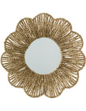 Miroir mural bord de mer Fleur 50x50 Jonc de mer Naturel Tressé Rivana