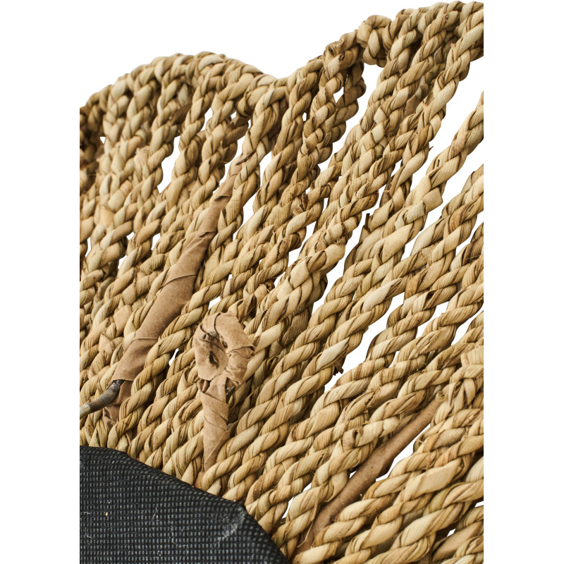 Miroir mural bord de mer Fleur 50x50 Jonc de mer Naturel Tressé Rivana 