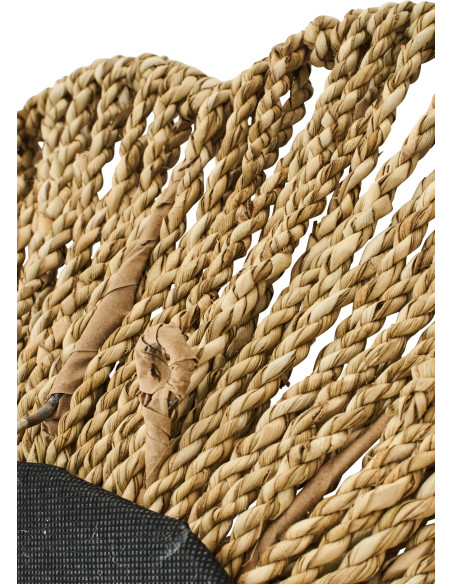 Miroir mural bord de mer Fleur 50x50 Jonc de mer Naturel Tressé Rivana 